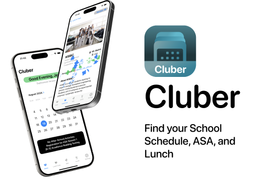 Cluber for DIS app shown on two iPhones beside the Cluber icon and description
