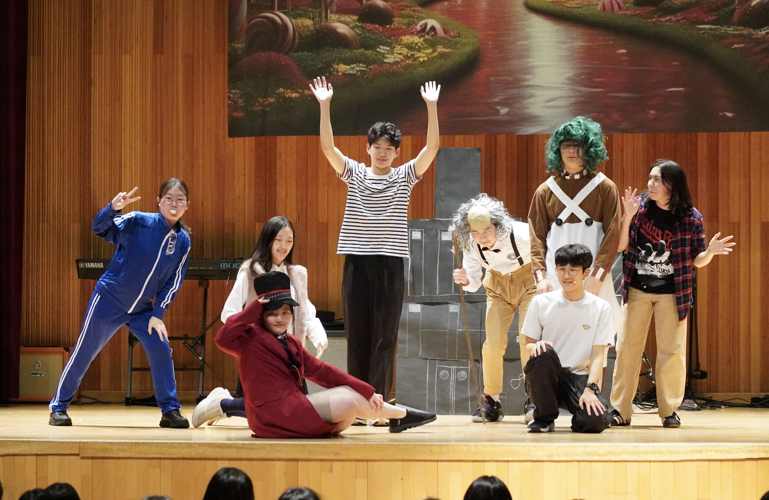 A school stage production with its performers